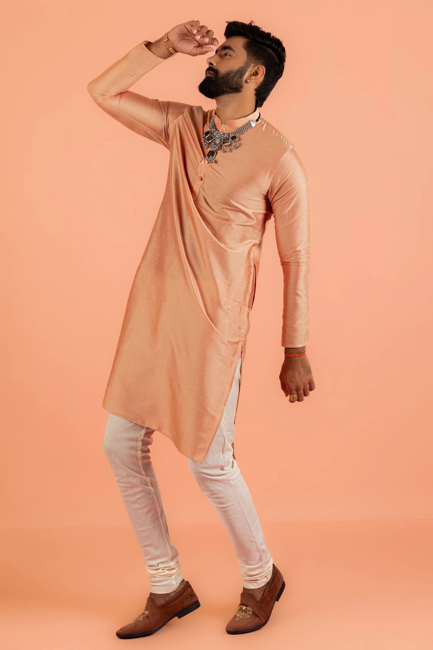 Men Coral Plain Kurta For Every Occasion