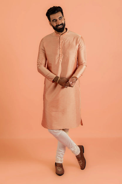 Men Coral Plain Kurta For Every Occasion