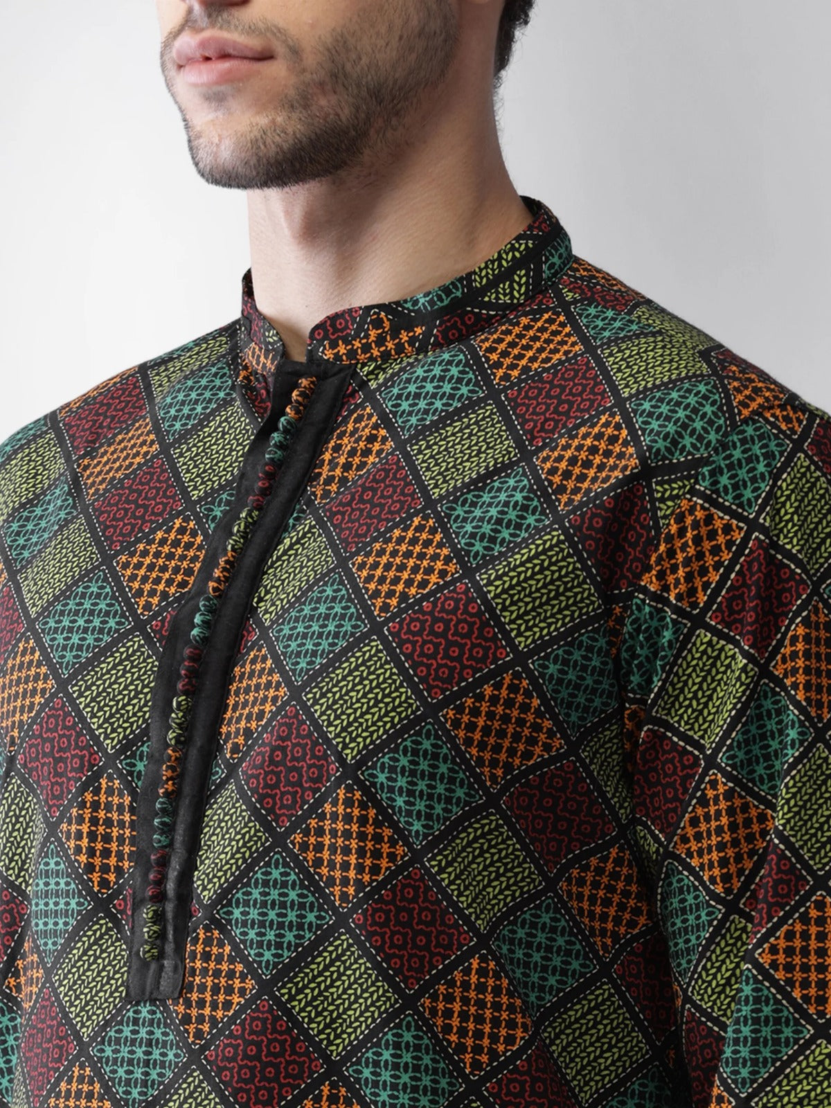 Men Multi Colour Printed Kurta