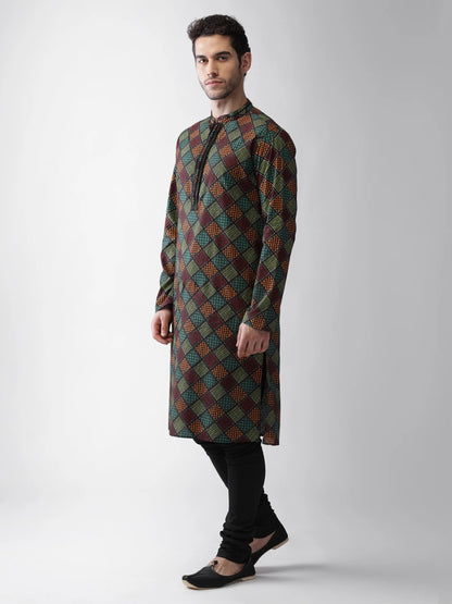 Men Multi Colour Printed Kurta