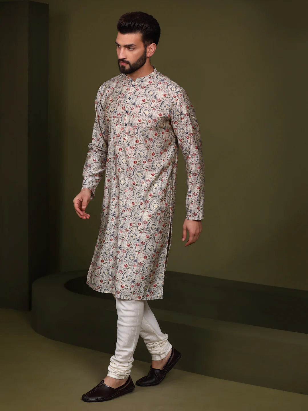 Men Multi Colour Printed Kurta