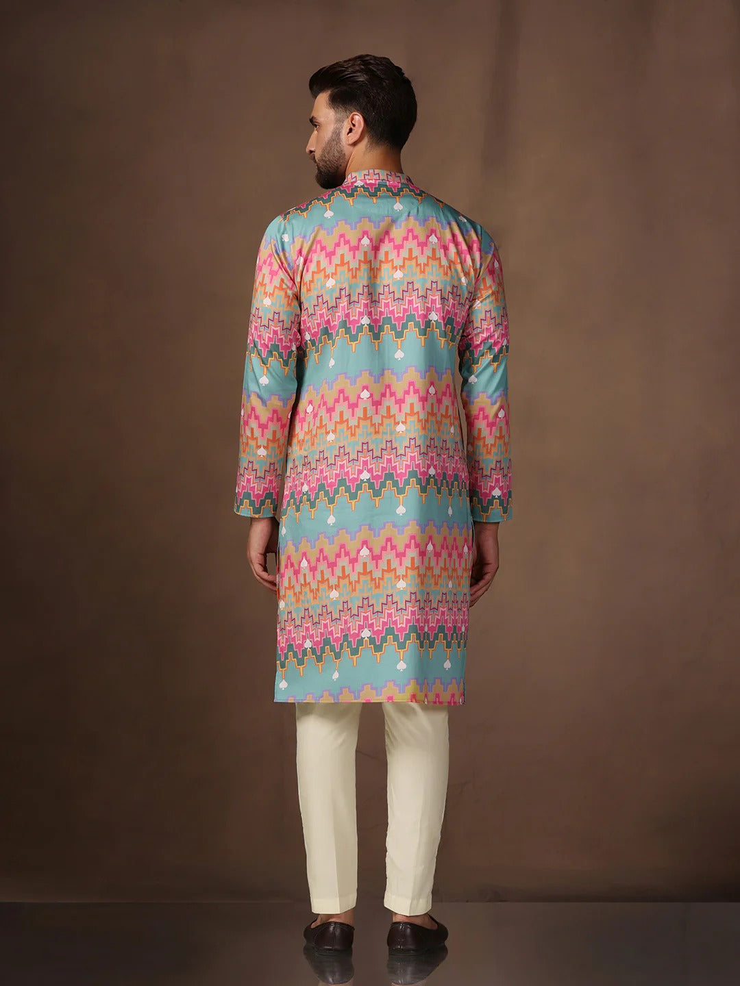 Men Multi Color Haldi Kurta