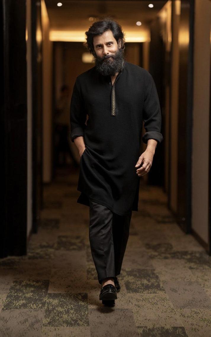 Men In Black Kurta Aesthetic